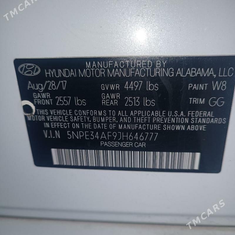 Hyundai Sonata 2017 - 180 000 TMT - Багир - img 5