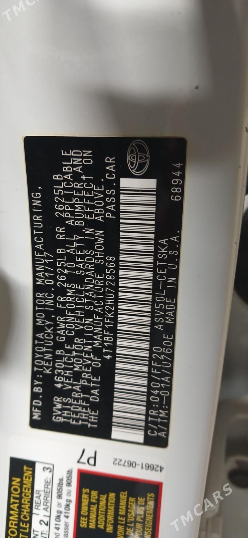 Toyota Camry 2017 - 255 000 TMT - Туркменабат - img 3