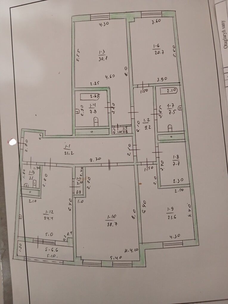 Подвойская 3этаж 4ком 205м² - Podwoýski köç. (Bitarap Türkmenistan şaýoly) - img 1