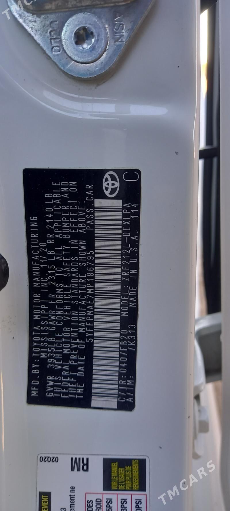 Toyota Corolla 2020 - 280 000 TMT - Векильбазар - img 1