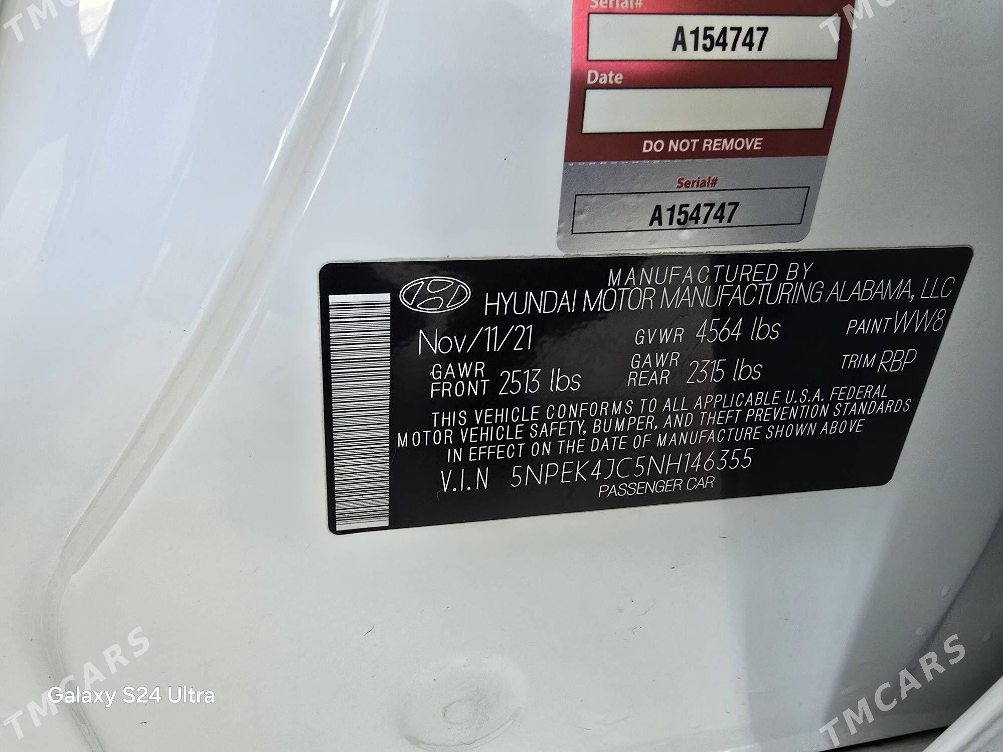 Hyundai Sonata 2022 - 370 000 TMT - Aşgabat - img 8