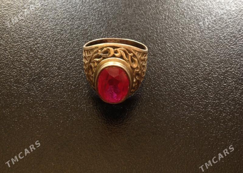 Кольцо из позолоченного серебра с рубином - Aşgabat - img 1