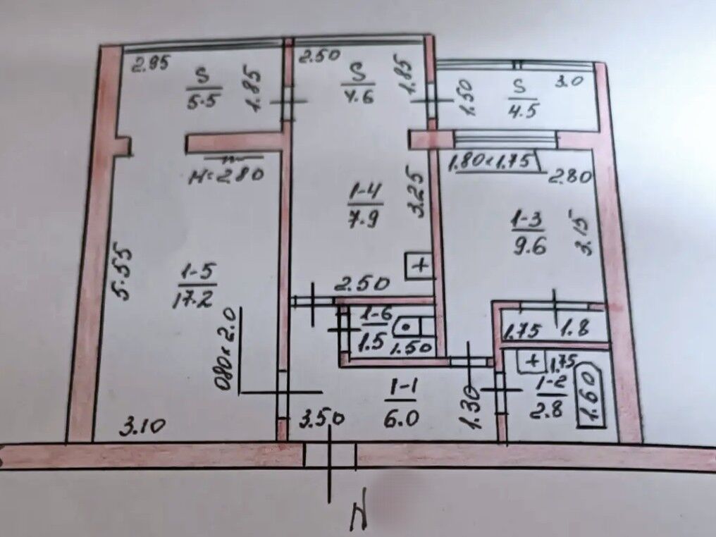 🪬Шевченко, 2ком, 1этаж, 66м² - Ашхабад - img 2