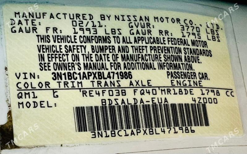 Nissan Versa 2011 - 142 000 TMT - Aşgabat - img 6