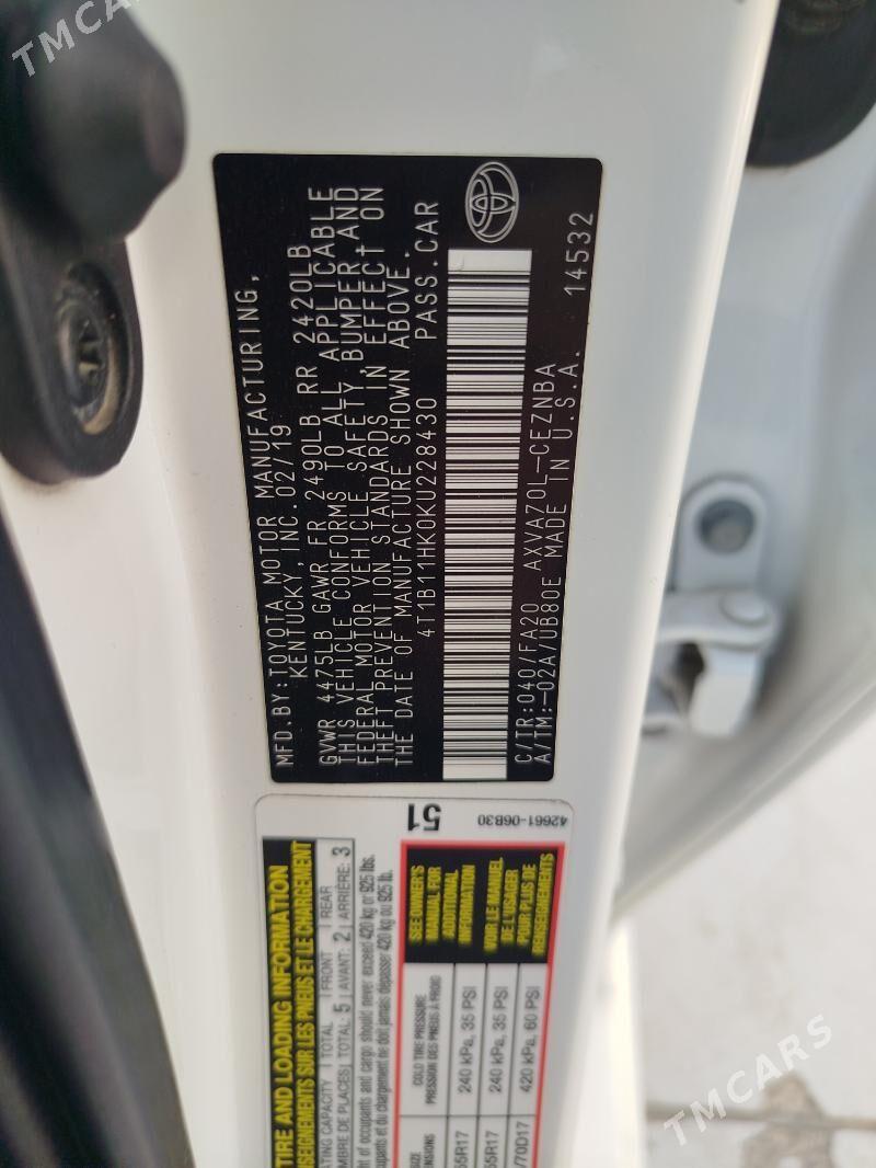 Toyota Camry 2019 - 300 000 TMT - Olimpiýa şäherçesi - img 10