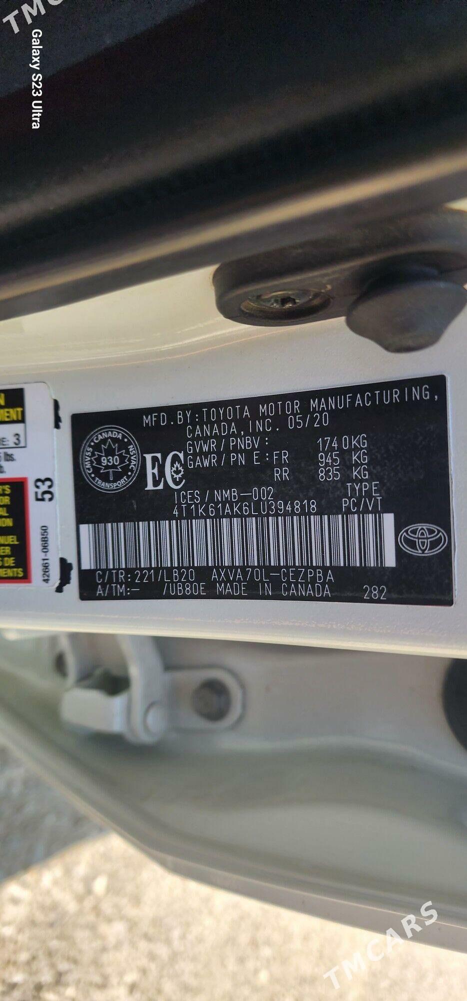 Toyota Camry 2020 - 350 000 TMT - Гызыларбат - img 10