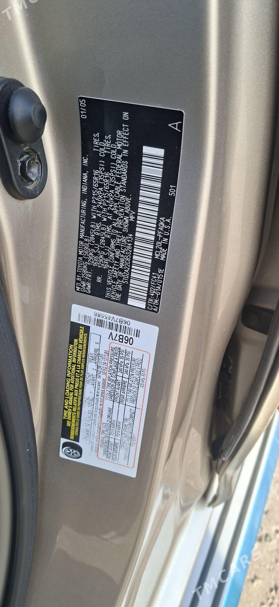 Toyota Sienna 2005 - 265 000 TMT - Дашогуз - img 10