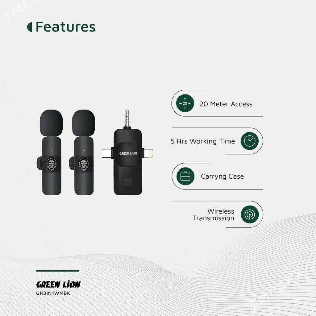 Микрофон Green Lion 3в1 (Type-C, Lightening,AUX) - Ашхабад - img 2