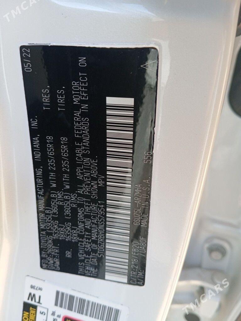 Toyota Highlander 2022 - 540 000 TMT - "Алтын Асыр" Гундогар базары ( Толкучка) - img 9