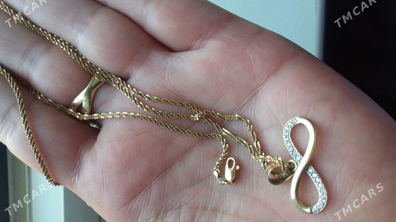 gyzyl_золото цепочка кулон - Howdan "A" - img 2