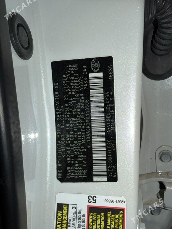 Toyota Camry Hybrid 2025 - 580 000 TMT - Mary - img 9