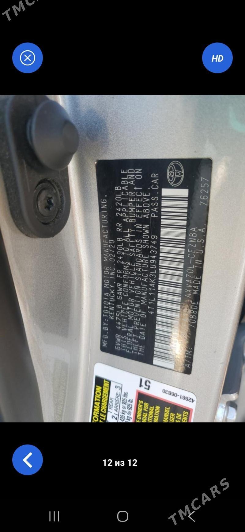 Toyota Camry 2020 - 310 000 TMT - Дашогуз - img 9