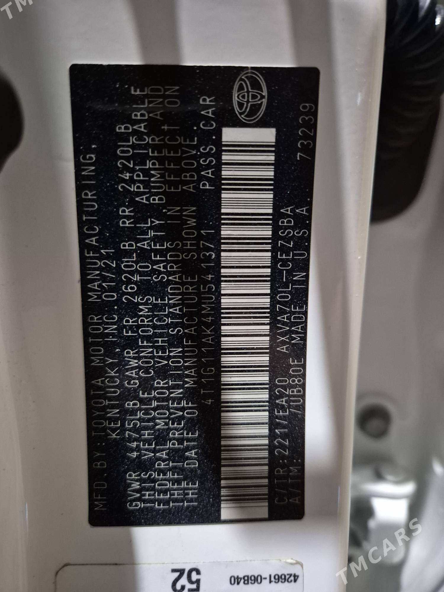 Toyota Camry 2021 - 350 000 TMT - Mary - img 7