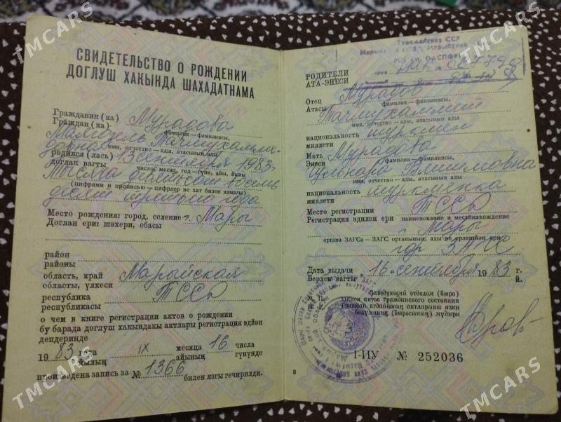 ДОКУМЕНТЛАРМЫ  ЙИТИРДИМ. - Aşgabat - img 2