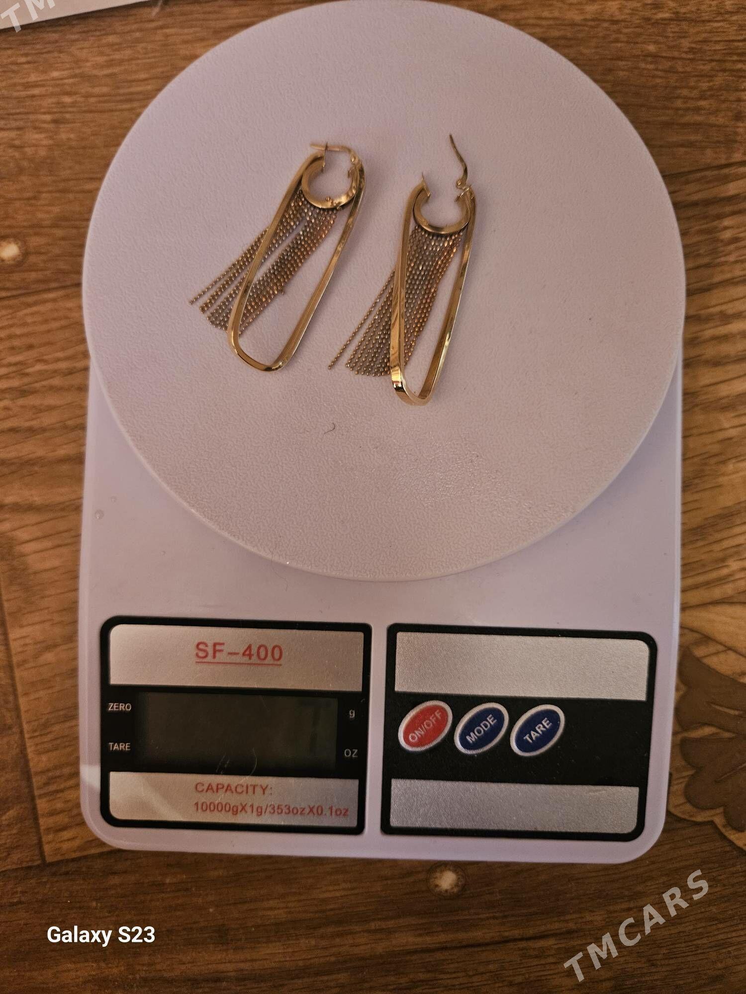 золотые серьги gulokhalka gyzy - Гаудан "В" - img 2