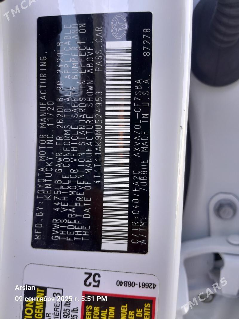 Toyota Camry 2021 - 350 000 TMT - Мары - img 8