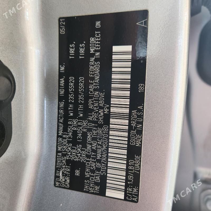 Toyota Highlander 2021 - 560 000 TMT - Mary - img 8