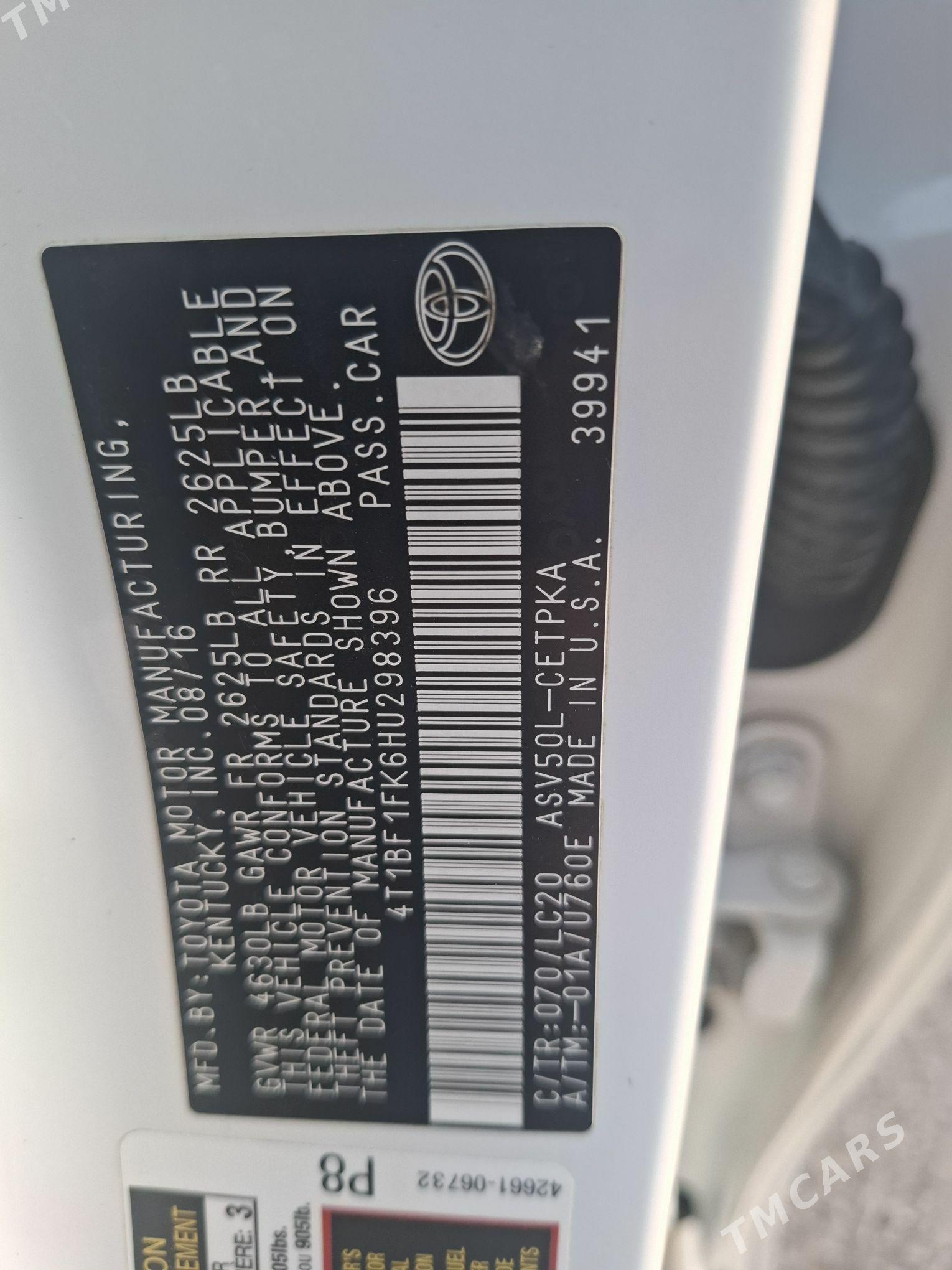 Toyota Camry 2016 - 275 000 TMT - Ашхабад - img 7