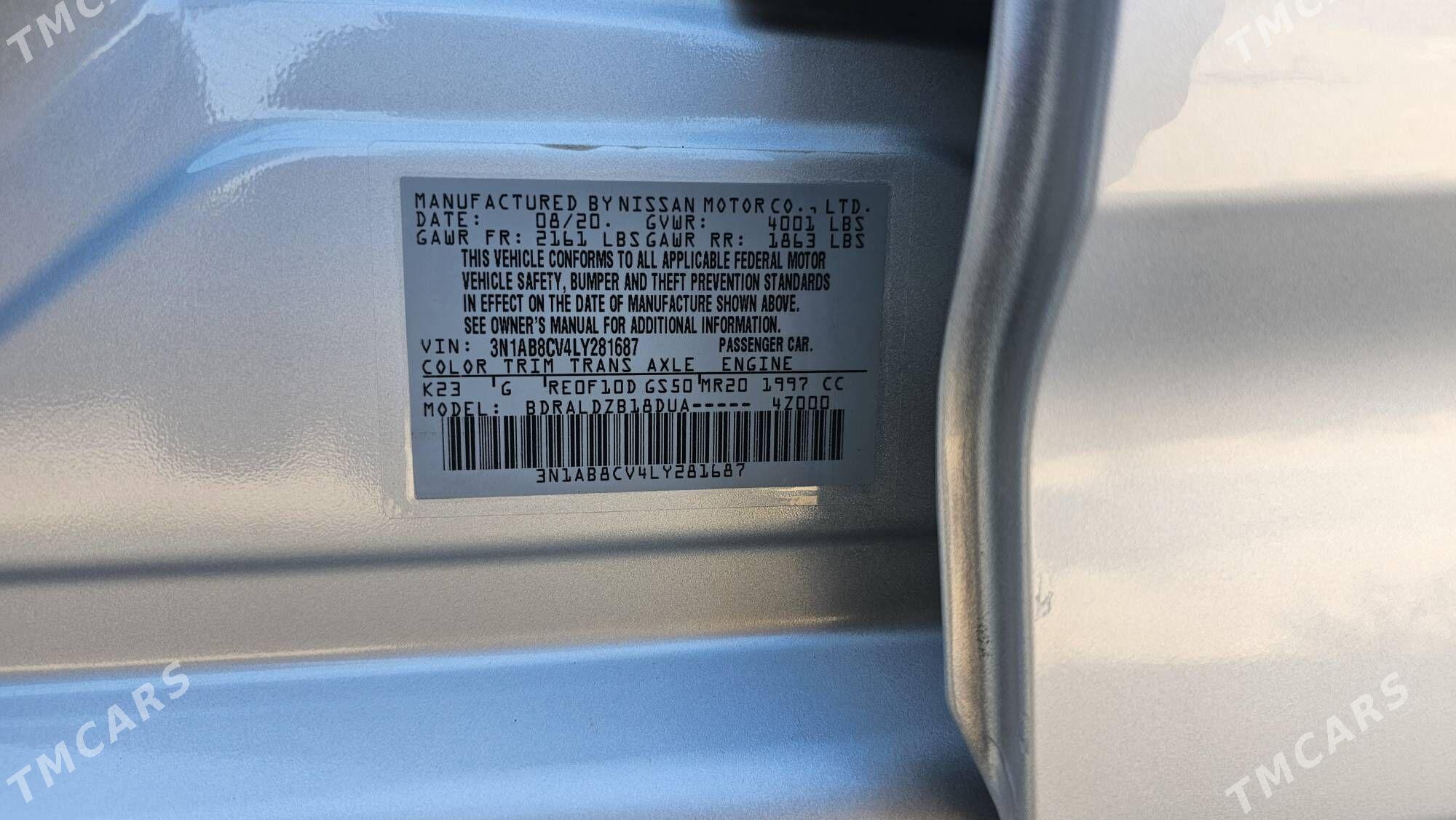 Nissan Sentra 2020 - 200 000 TMT - Гурбансолтан Едже - img 3