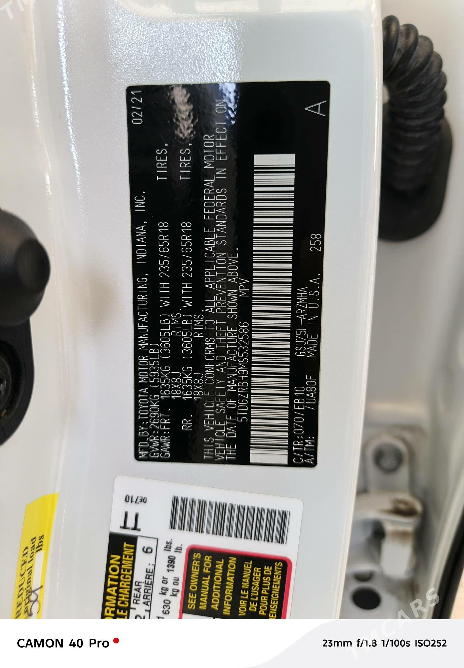 Toyota Highlander 2021 - 645 000 TMT - Mary - img 7