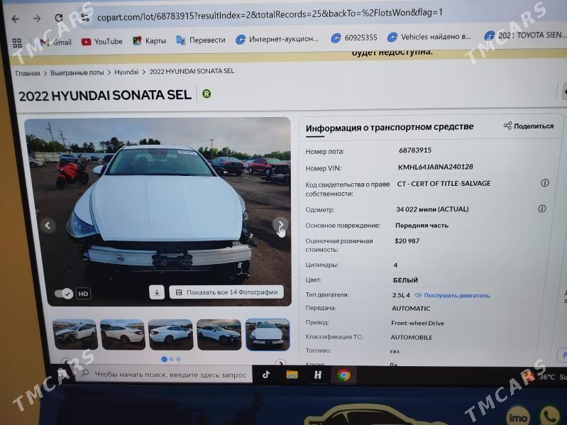 Hyundai Sonata 2022 - 293 000 TMT - Ашхабад - img 6