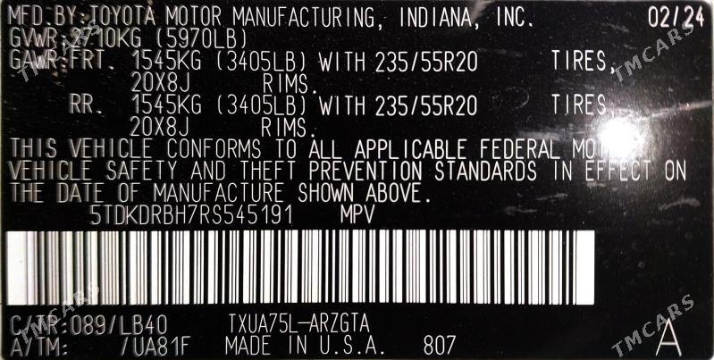 Toyota Highlander 2024 - 685 000 TMT - Мары - img 7