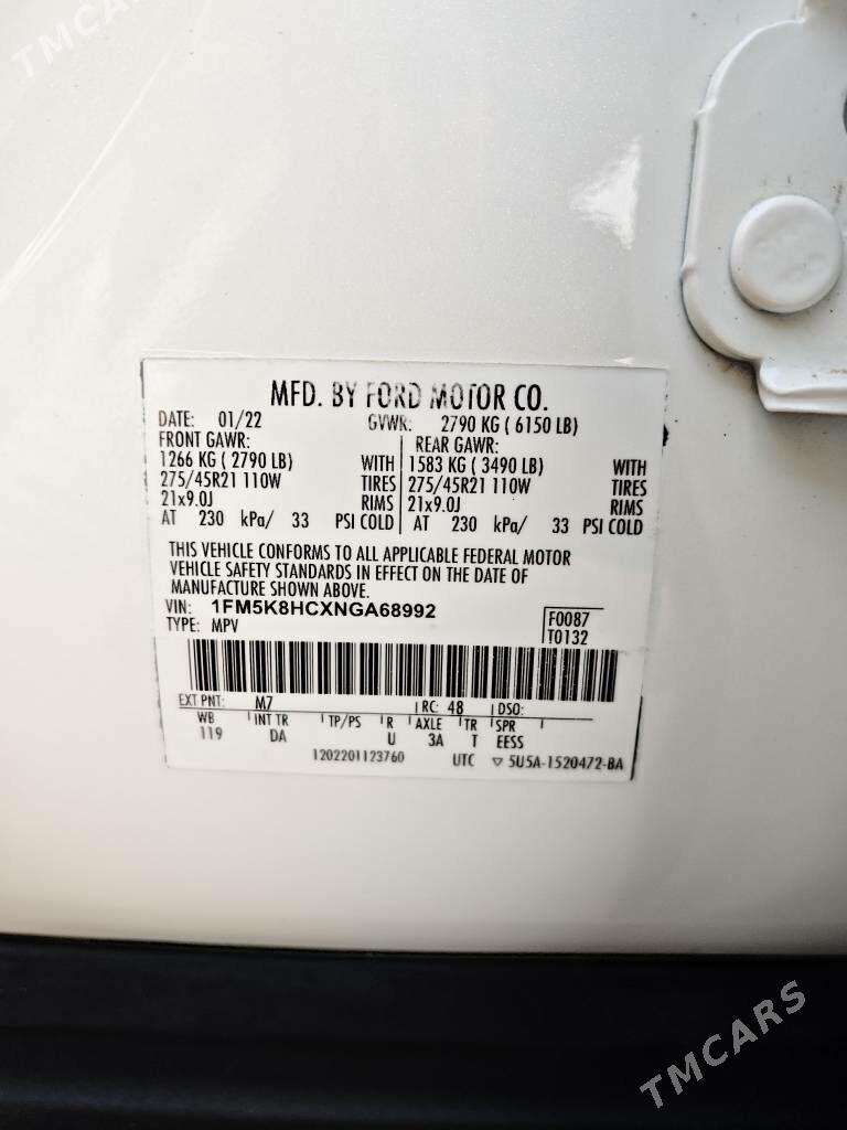 Ford Explorer 2022 - 475 000 TMT - Туркменабат - img 8