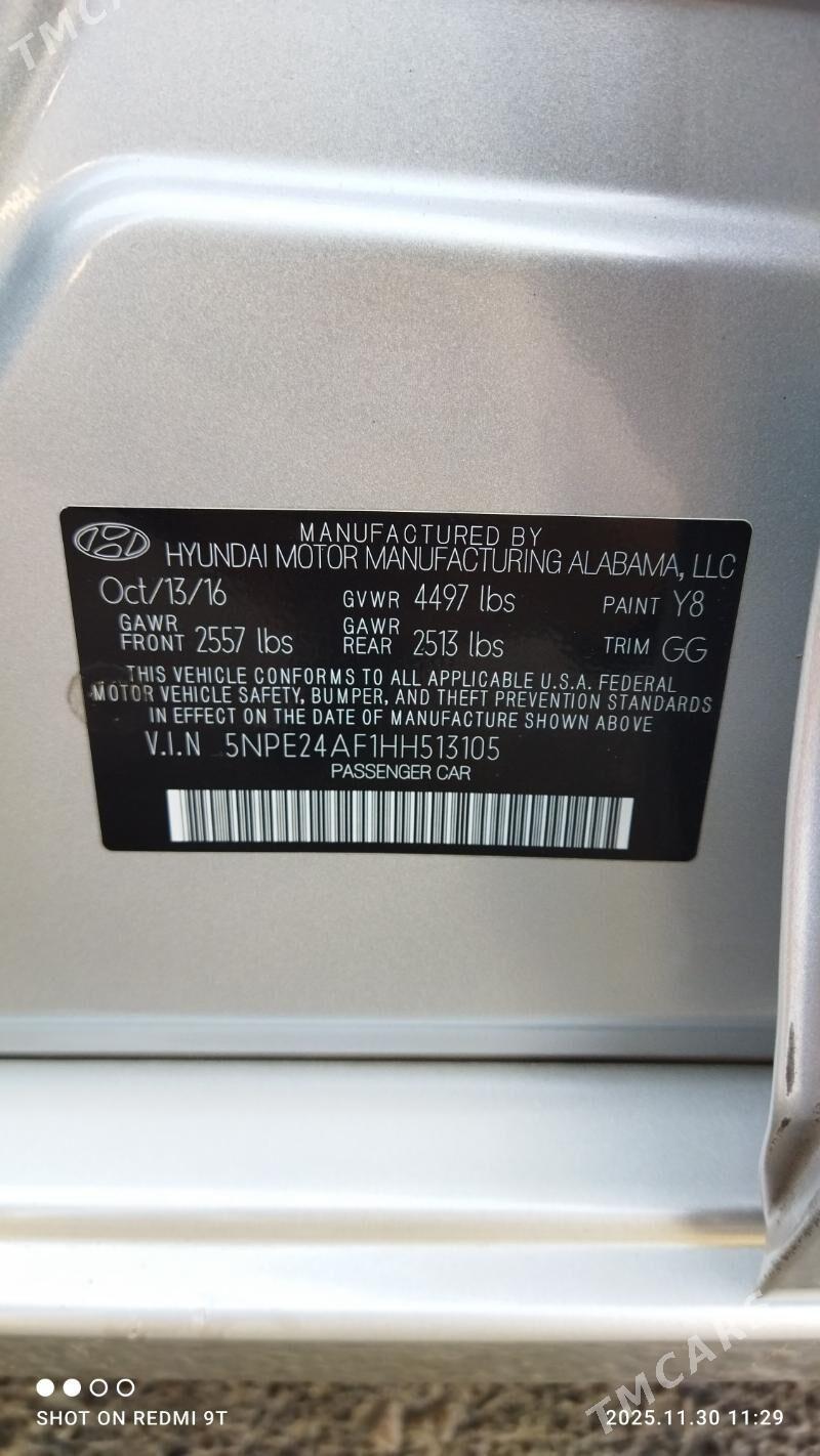 Hyundai Sonata 2016 - 185 000 TMT - Ашхабад - img 9