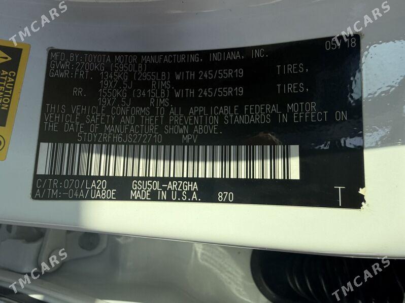 Toyota Highlander 2018 - 520 000 TMT - Мары - img 5