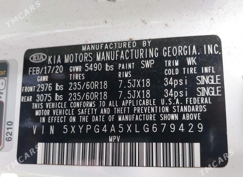 Kia Sorento 2020 - 314 000 TMT - Aşgabat - img 10