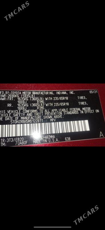 Toyota Highlander 2021 - 420 000 TMT - Мары - img 3