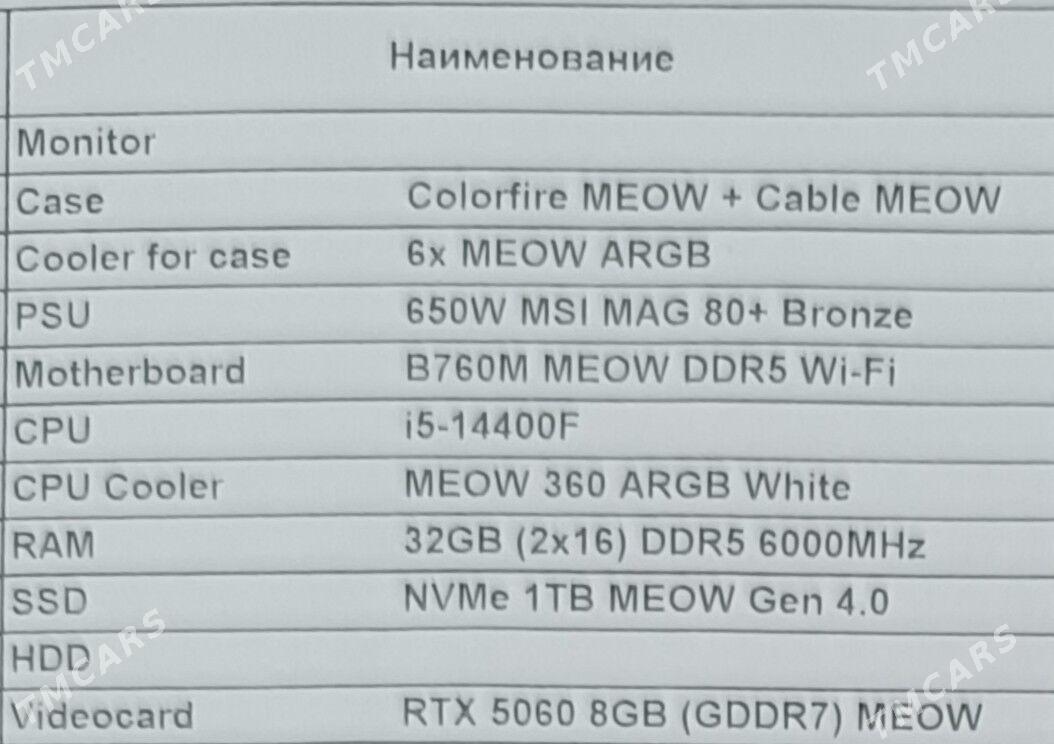 эксклюзивная сборка ПК MEOW - Туркменбаши - img 2