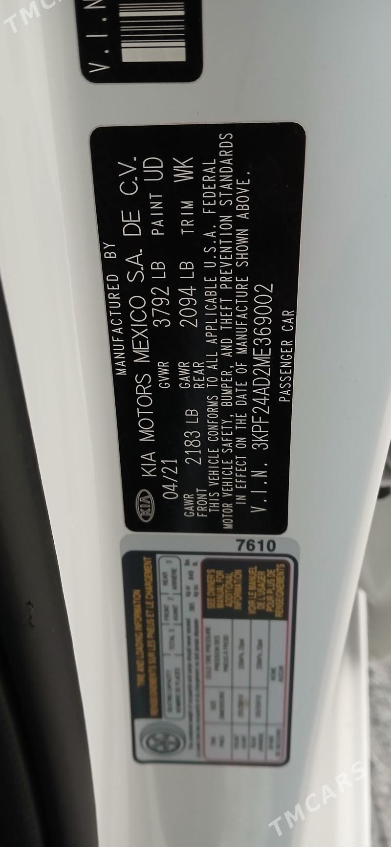 Kia Forte 2021 - 245 000 TMT - Ашхабад - img 7