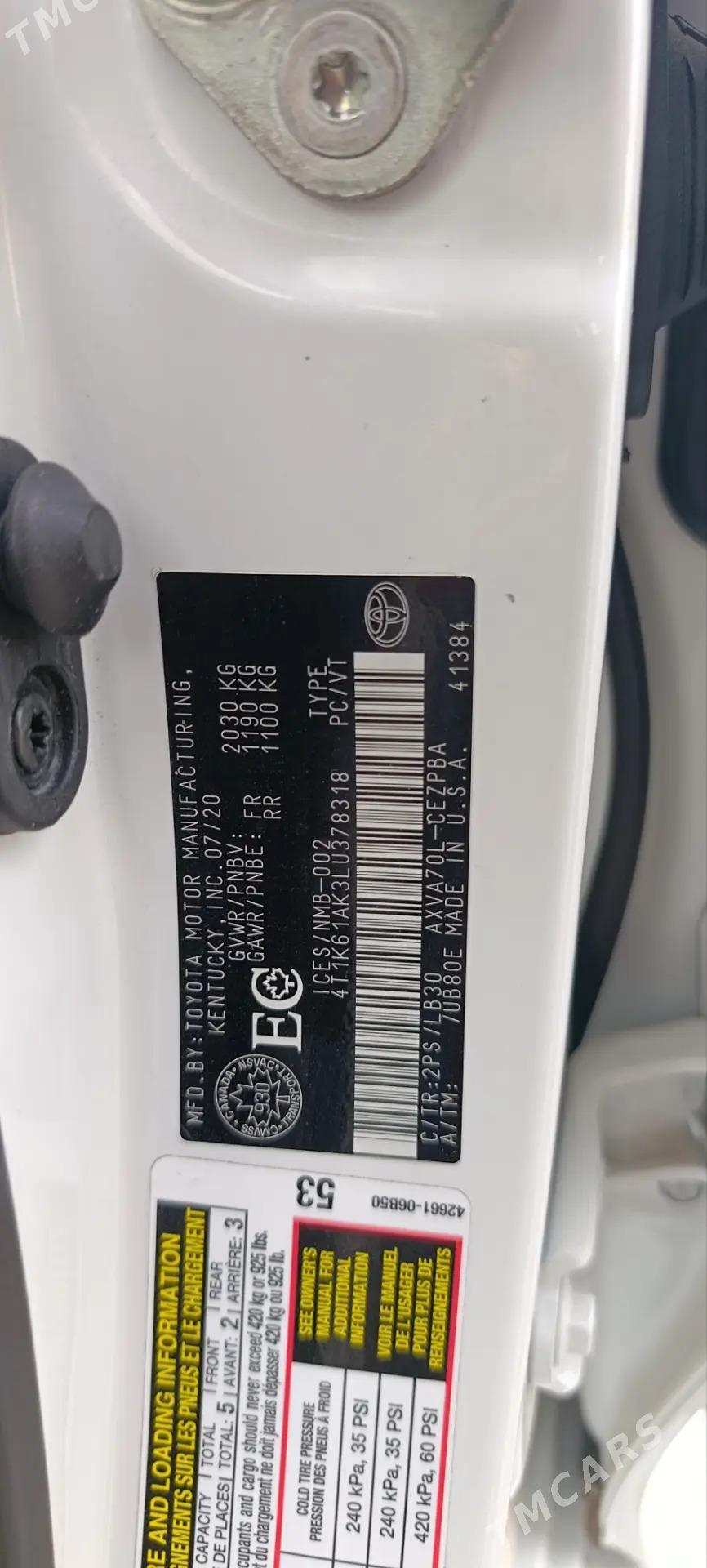 Toyota Camry 2020 - 370 000 TMT - Tejen - img 10