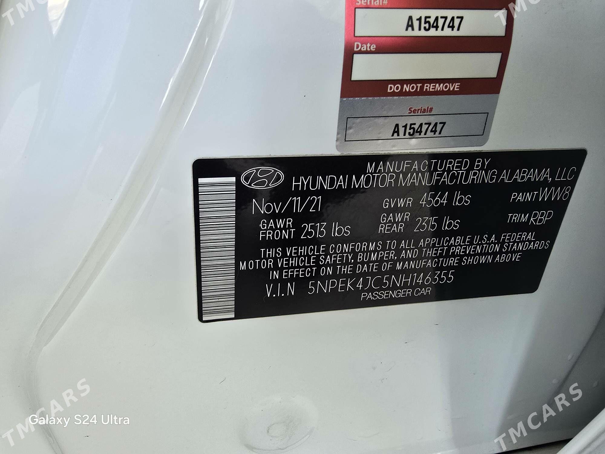 Hyundai Sonata 2022 - 360 000 TMT - Aşgabat - img 8