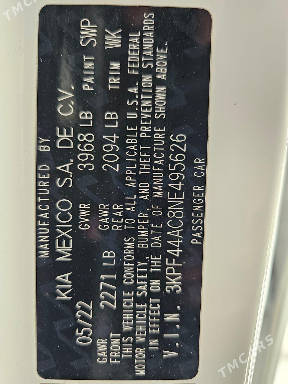 Kia Forte 2022 - 250 000 TMT - Ашхабад - img 8