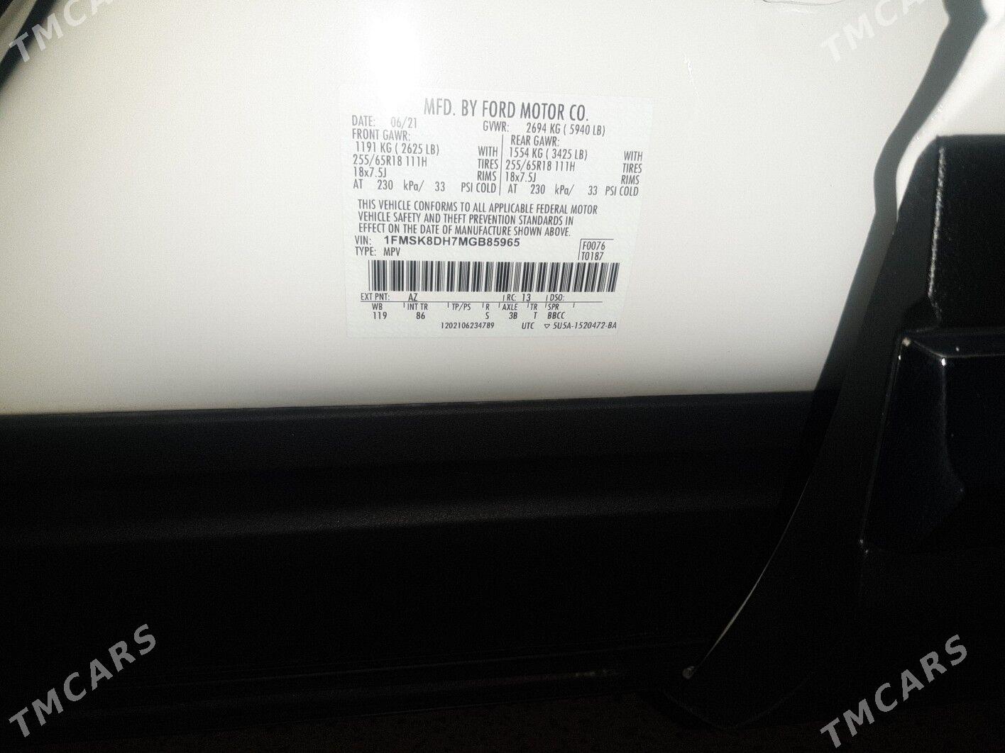 Ford Explorer 2021 - 480 000 TMT - Ашхабад - img 3