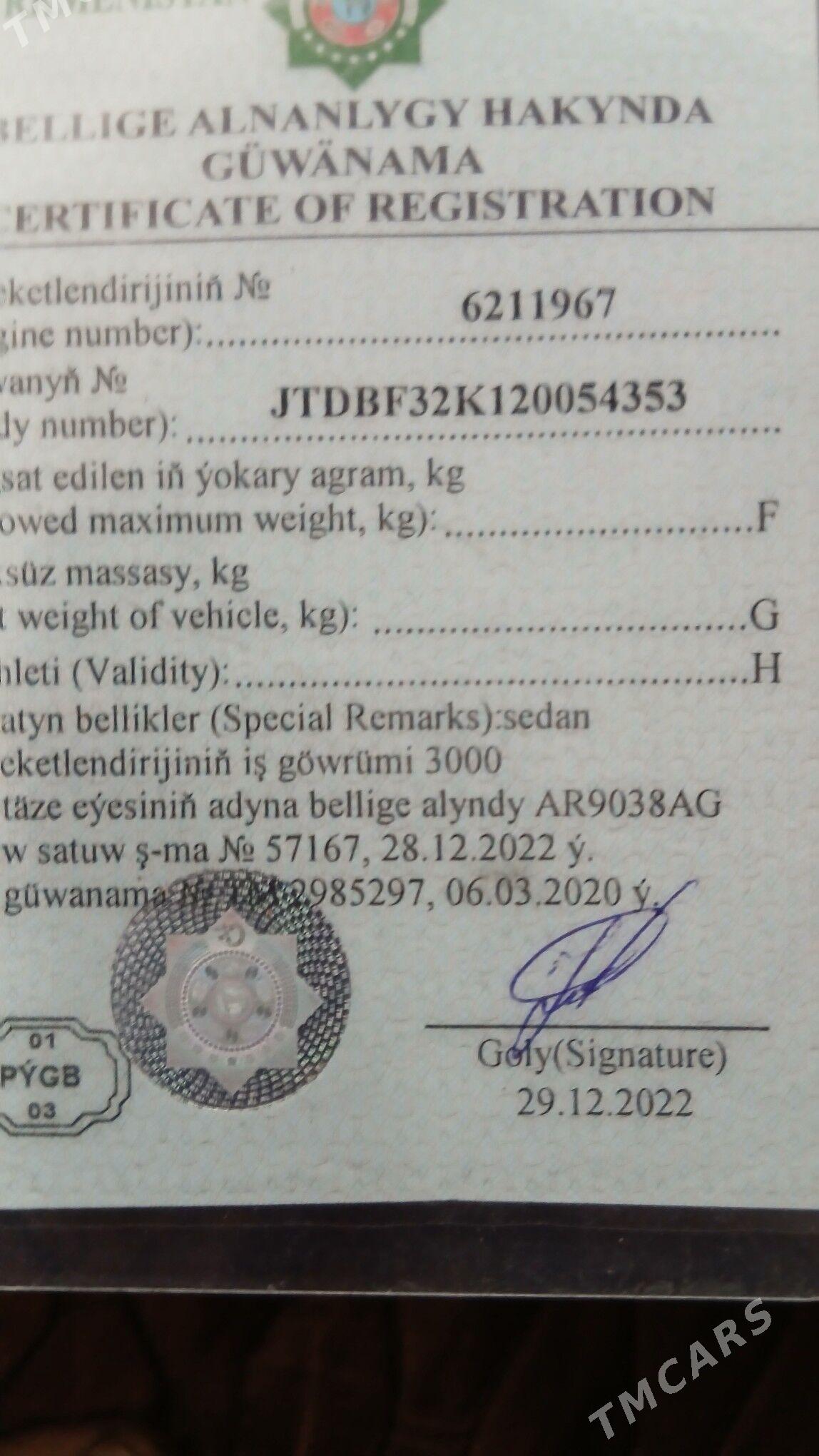 Toyota Camry 2002 - 160 000 TMT - Теджен - img 4