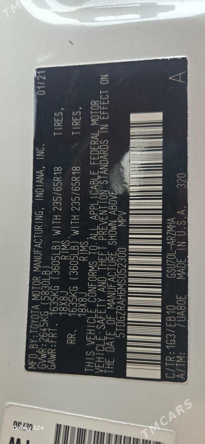 Toyota Highlander 2021 - 485 000 TMT - Tejen - img 9