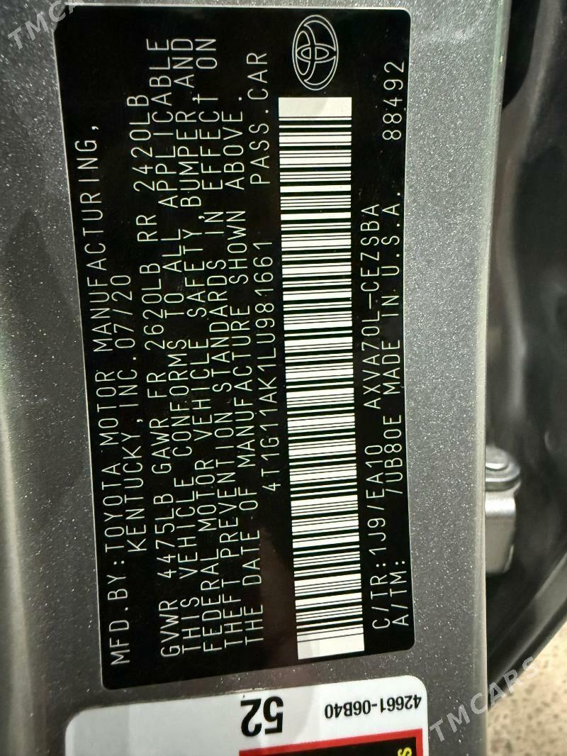 Toyota Camry 2020 - 323 000 TMT - Балканабат - img 7