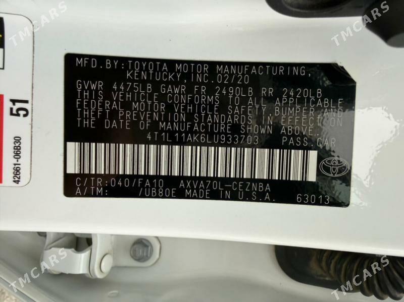 Toyota Camry 2020 - 333 000 TMT - Ашхабад - img 8