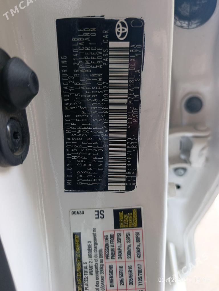 Toyota Corolla 2024 - 260 000 TMT - ул. Туркменбаши шаёлы (Ленина) - img 10