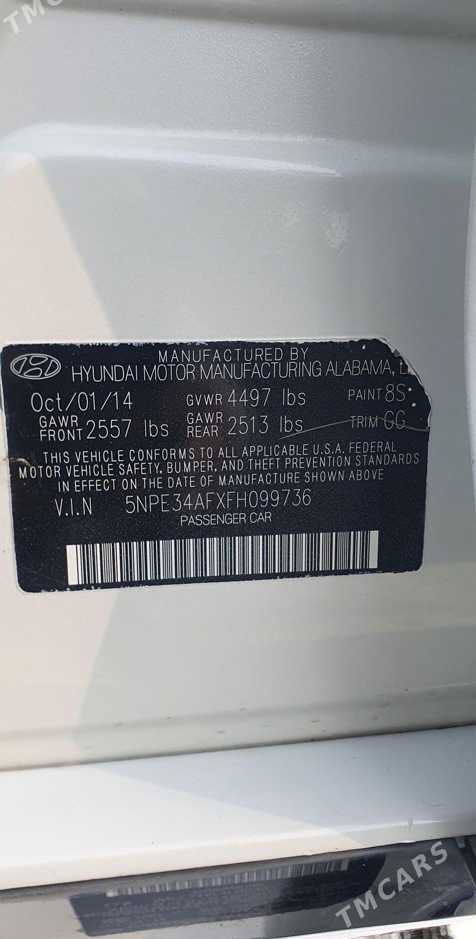 Hyundai Sonata 2015 - 180 000 TMT - Aşgabat - img 10