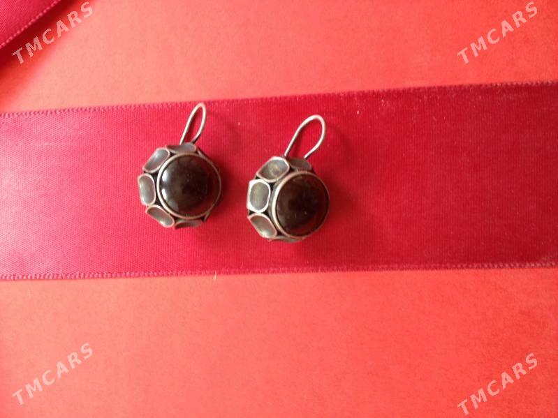 Серьги серебряные с черным агатом - Ашхабад - img 3