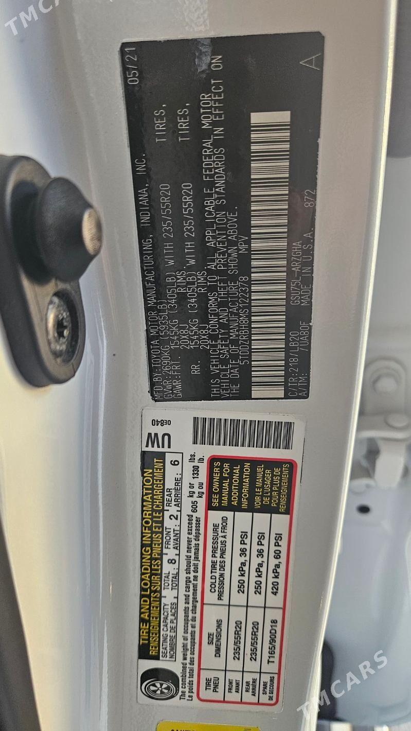 Toyota Highlander 2021 - 610 000 TMT - Ашхабад - img 8