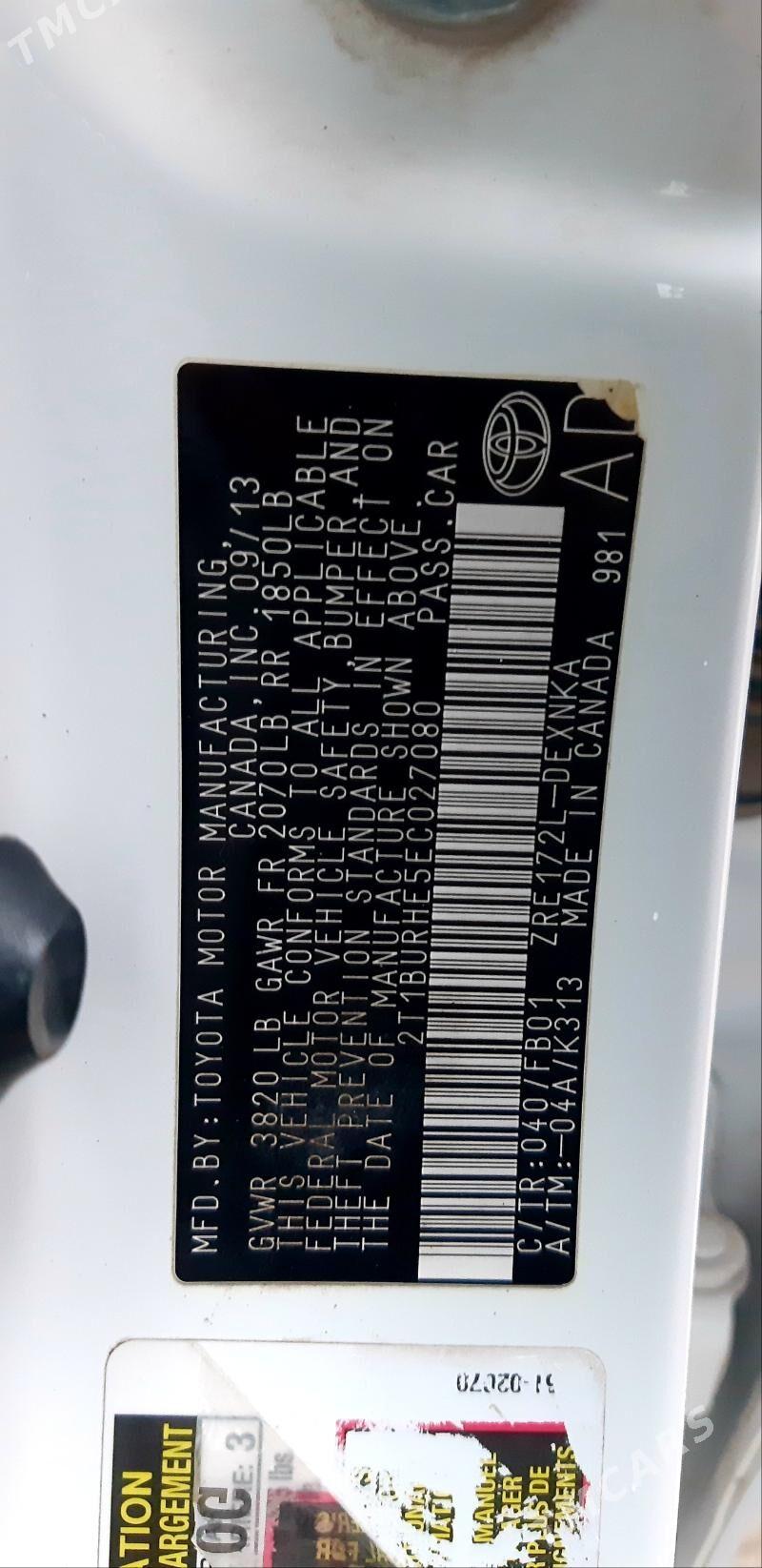 Toyota Corolla 2013 - 180 000 TMT - Туркменабат - img 6