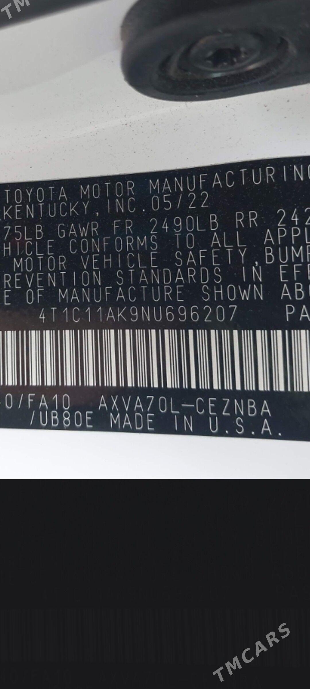 Toyota Camry 2022 - 290 000 TMT - Mary - img 7