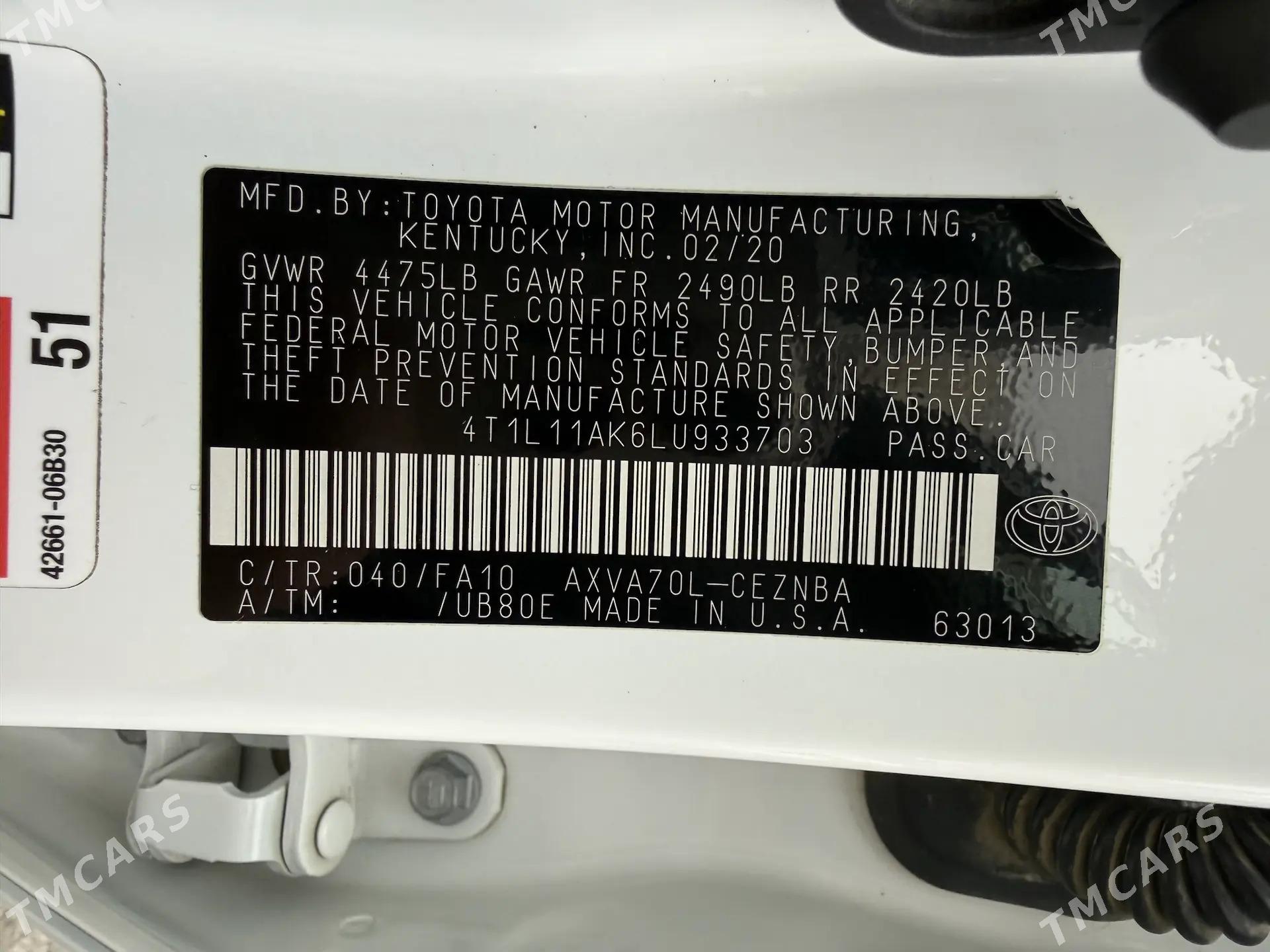 Toyota Camry 2020 - 333 000 TMT - Ашхабад - img 8