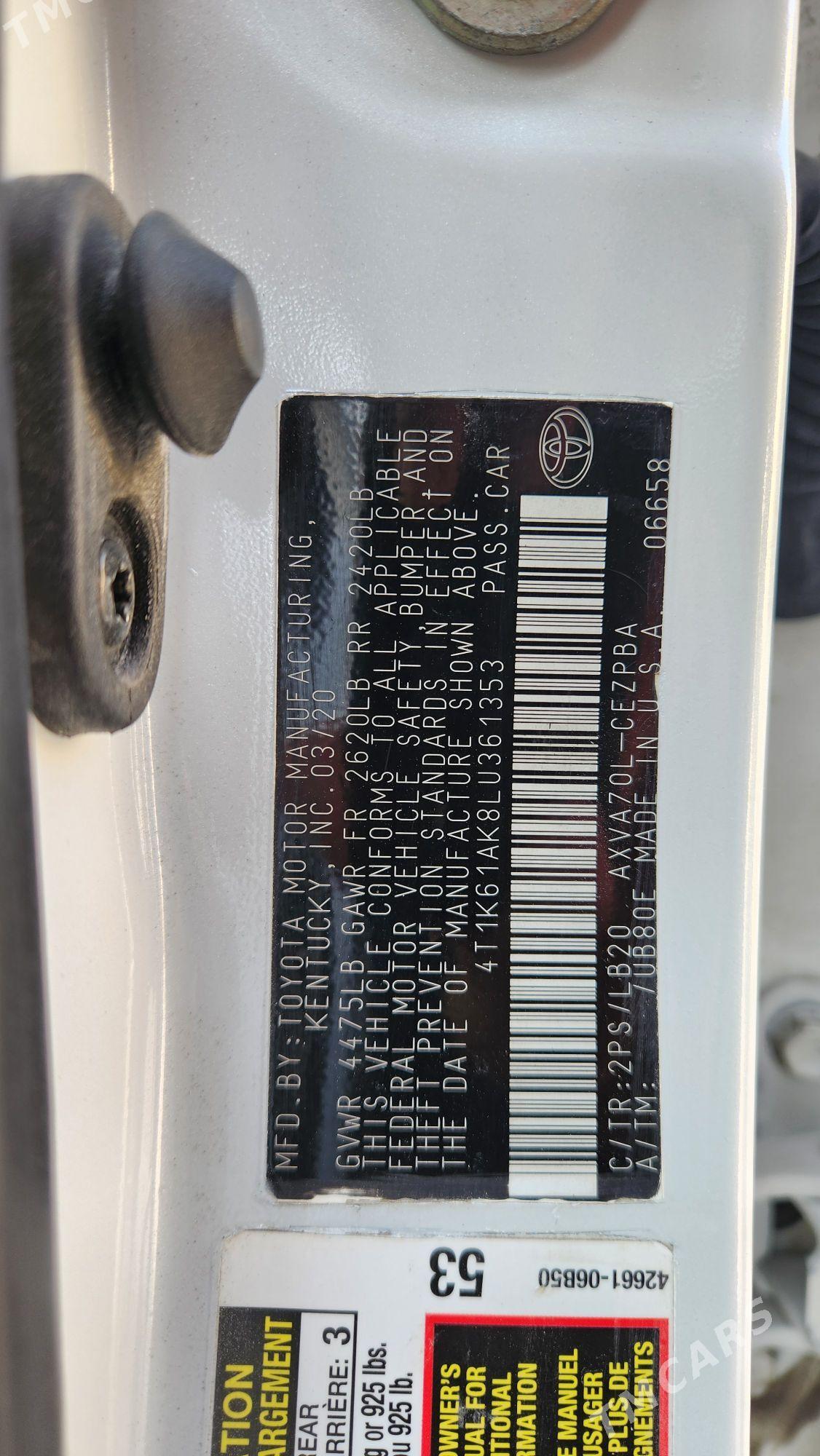 Toyota Camry 2020 - 380 000 TMT - Ашхабад - img 6