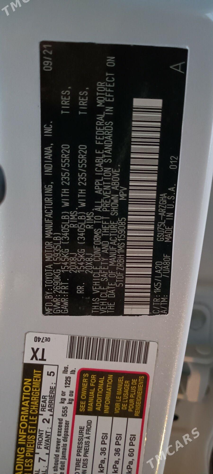 Toyota Highlander 2021 - 680 000 TMT - Wekilbazar - img 7